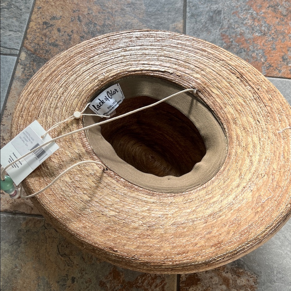 Lack of color palma desert Sun Hat with Beaded Chin Cord - Picture 3 of 5